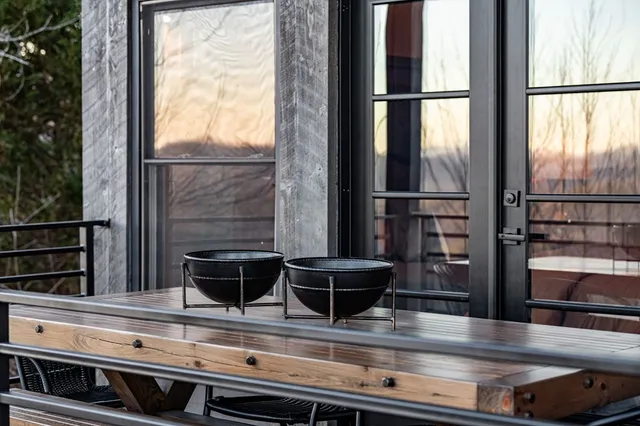a view of kitchen with furniture and large window