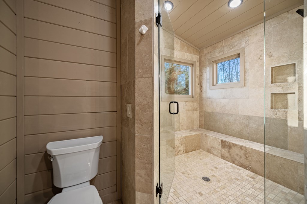 799 Bruce Mountain Road Morganton, GA 30560 - Photo 36 of 48 a bathroom with a toilet and a shower