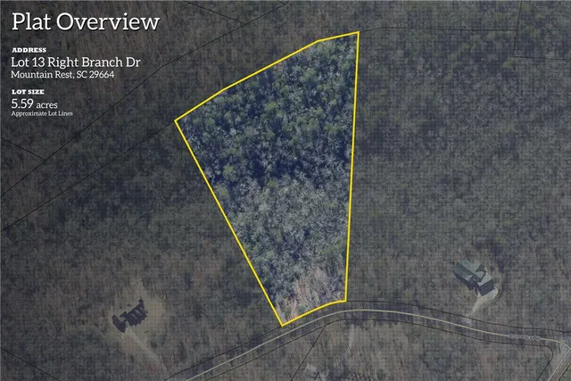 $78,000 | Lot 13 Right Branch Drive, Mountain Rest, SC 29664