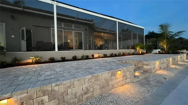 a view of a house with a patio