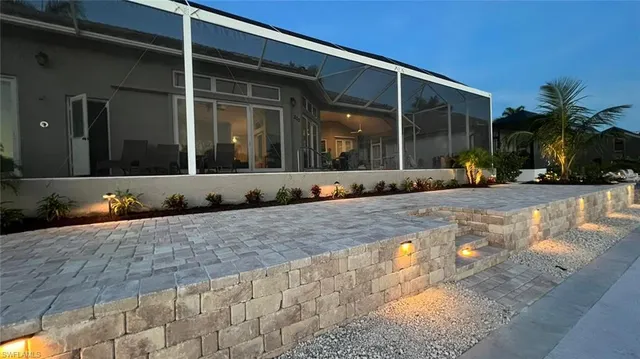 a view of a house with a patio