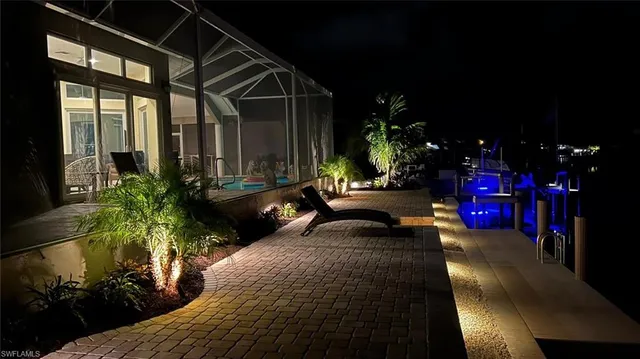 a view of a house with a patio