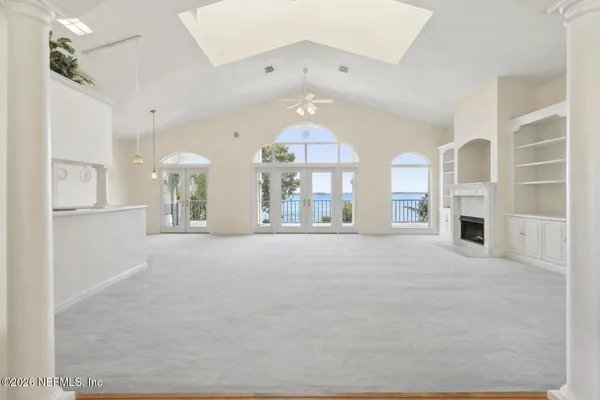 a view of livingroom with furniture and chandelier
