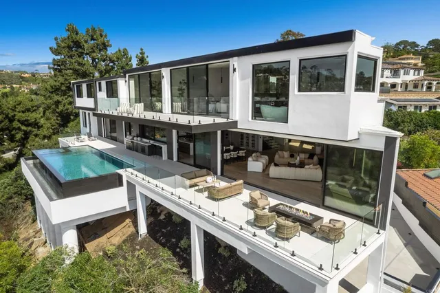 an aerial view of residential building with outdoor space