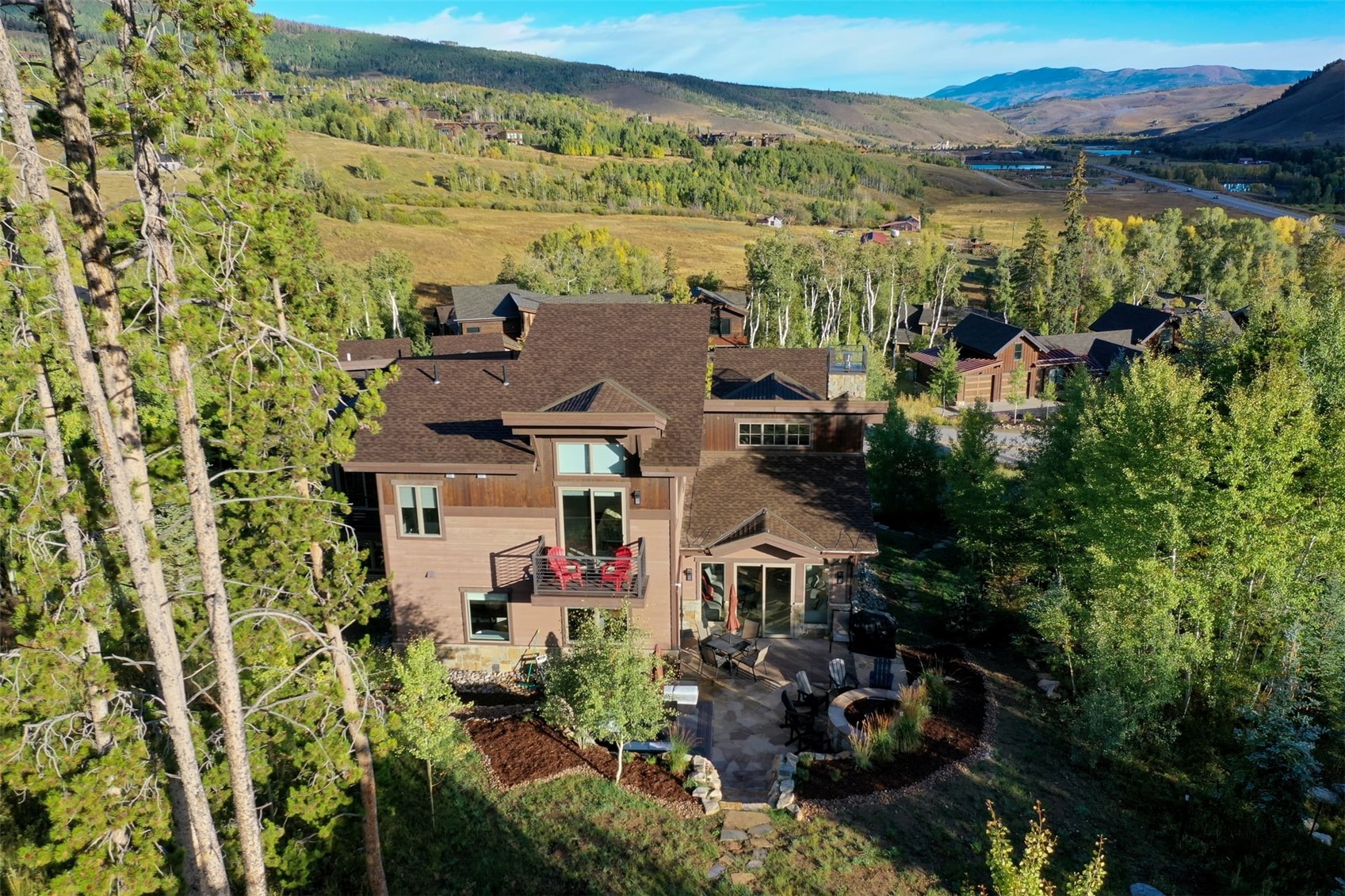 230 Game Trail Road Silverthorne, CO 80498 - Photo 16 of 43 an aerial view of residential houses with outdoor space and trees