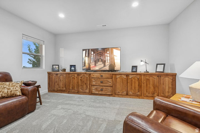 2925 Juniper Road Enterprise, UT 84725 - Photo 18 of 56 Living area with light carpet and recessed lighting