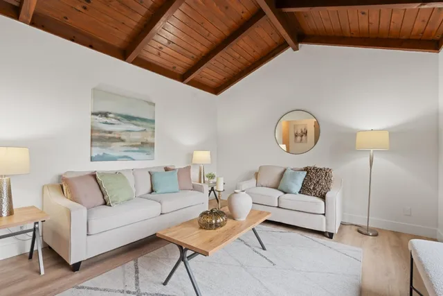 a living room with furniture