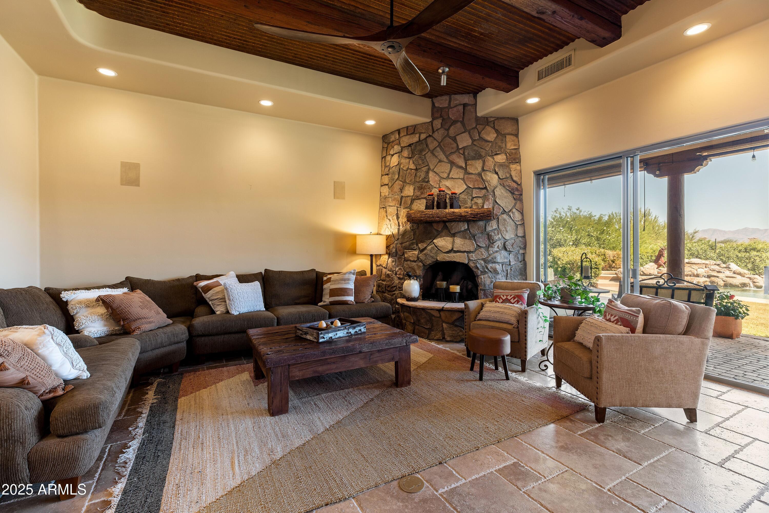 14934 East Roy Rogers Road Scottsdale, AZ 85262 - Photo 17 of 78 Living Room With Fireplace