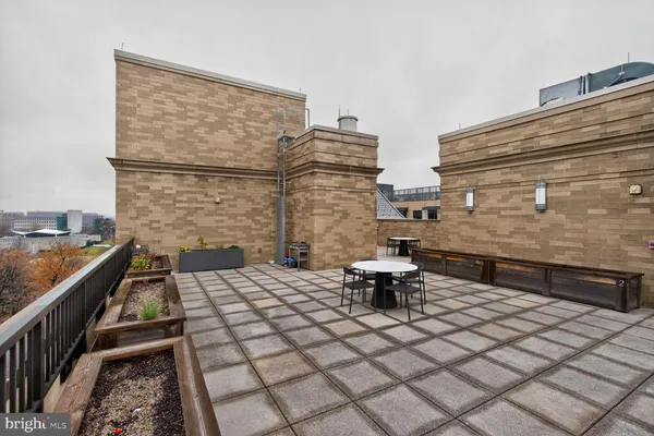 a terrace with outdoor seating