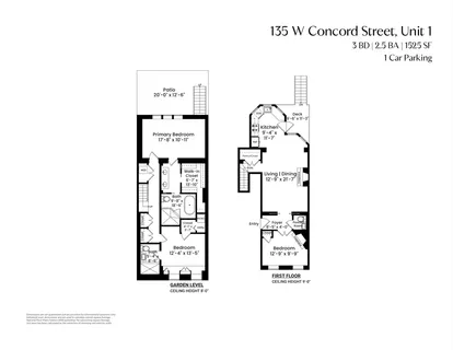 $2,130,000 | 135 West Concord Street, Unit 1, Boston, MA 02118