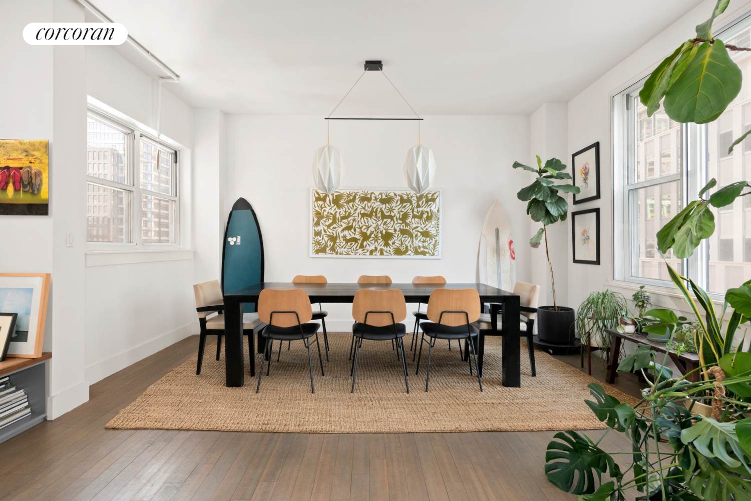 130 Fulton Street, Unit 12A Manhattan, NY 10038 - Photo 7 of 17 a view of a dining room with furniture window and wooden floor