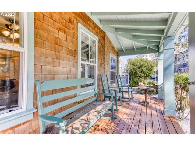 a view of outdoor space with seating area