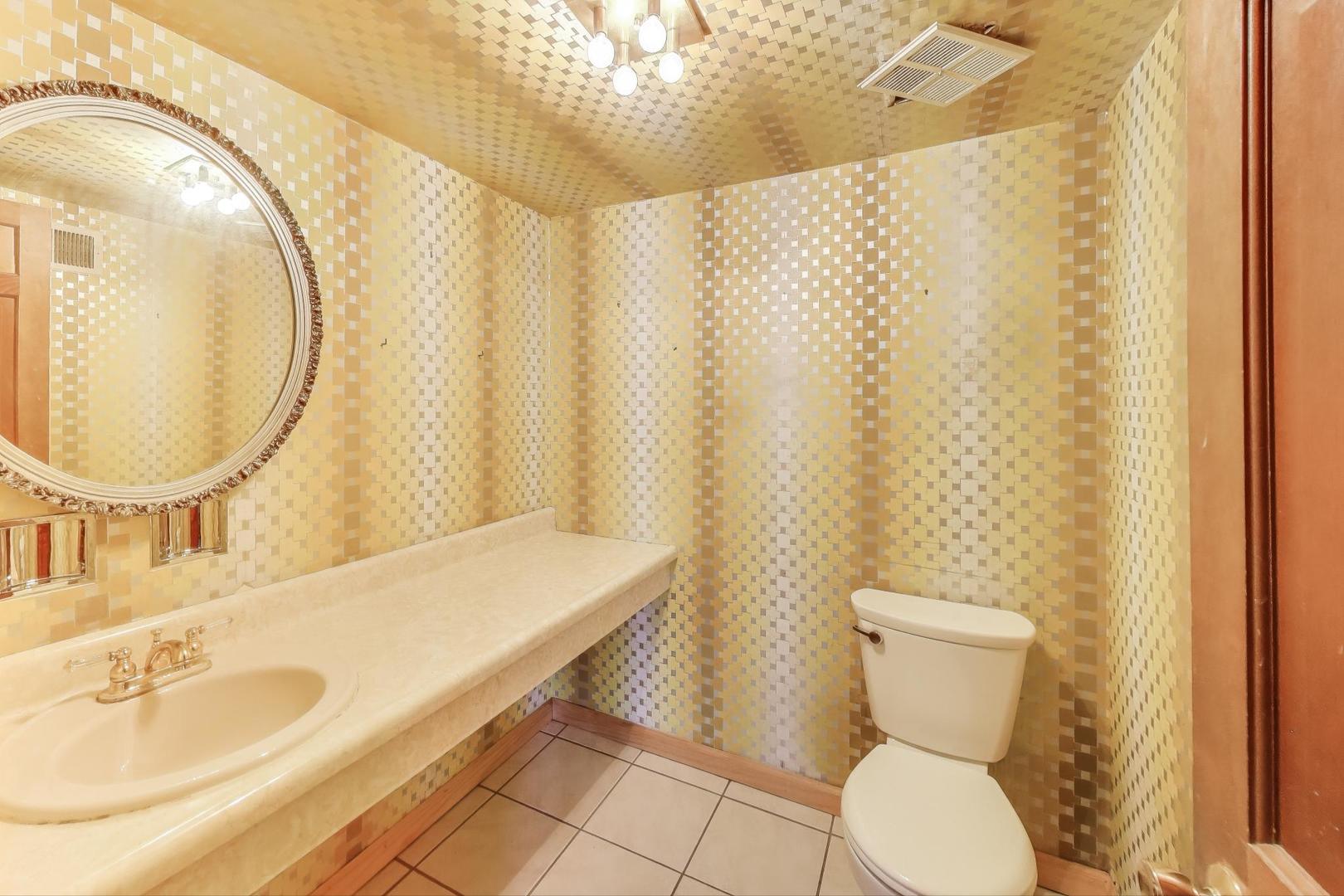 3509 Lawson Road Glenview, IL 60026 - Photo 16 of 54 a bathroom with a sink and a mirror