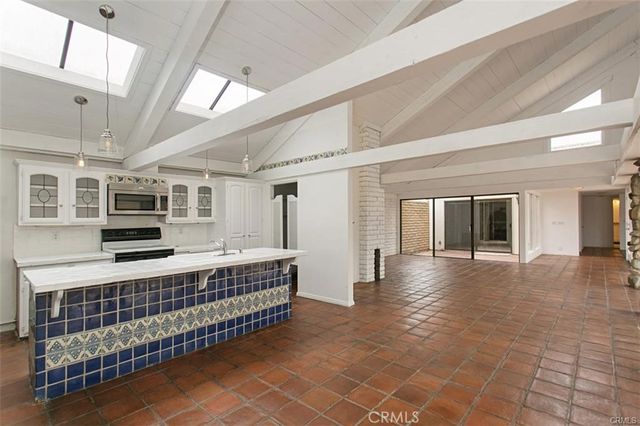 a view of a house with a large window