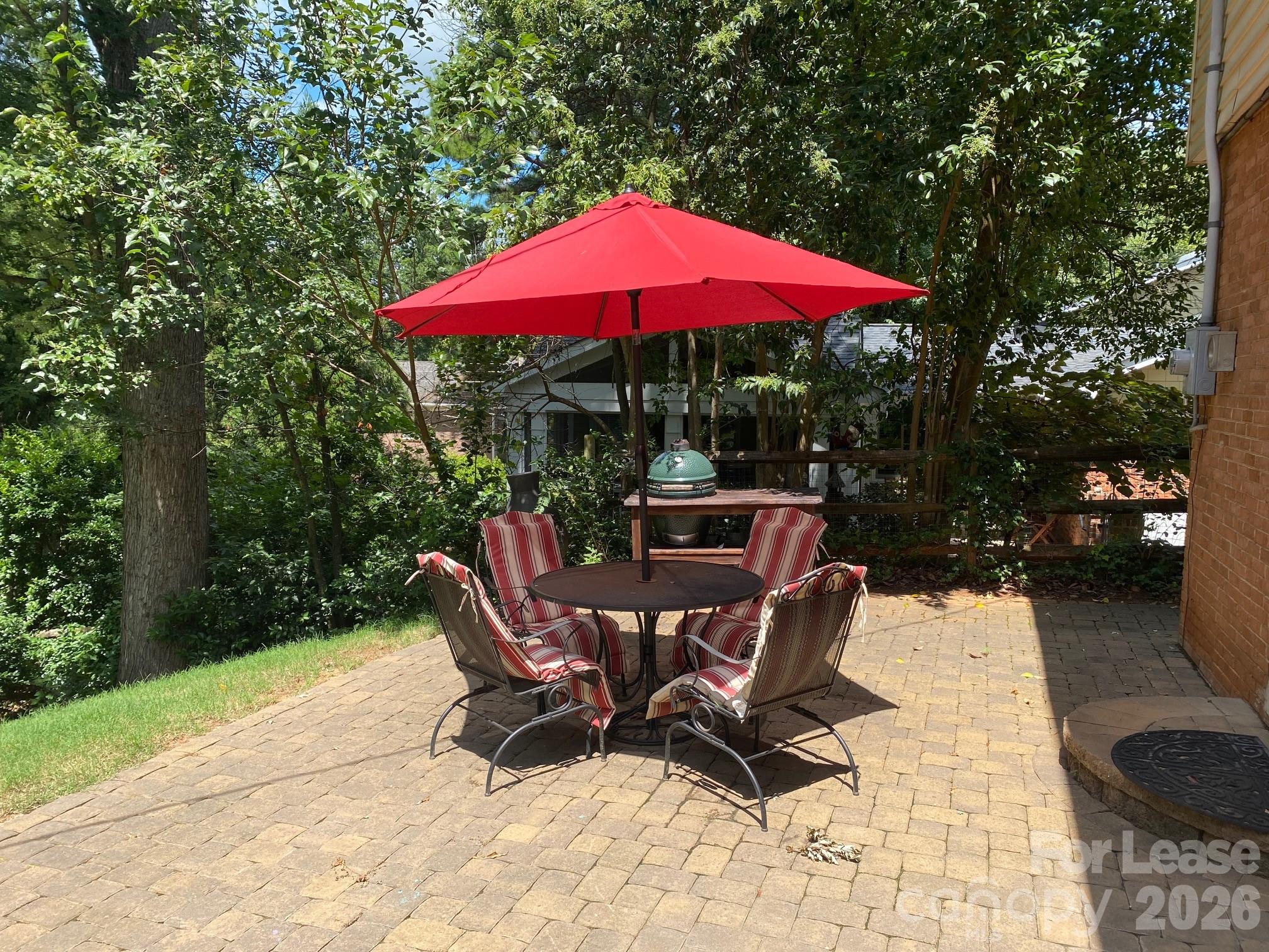 3922 Fellsway Road Charlotte, NC 28209 - Photo 14 of 31 a view of backyard with outdoor seating and trees