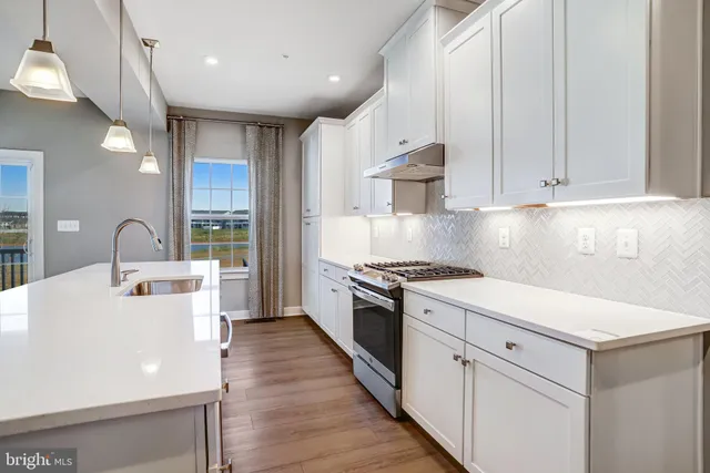 a kitchen with a stove a sink and a refrigerator