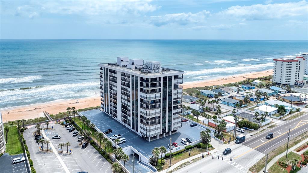 a view of ocean with a city