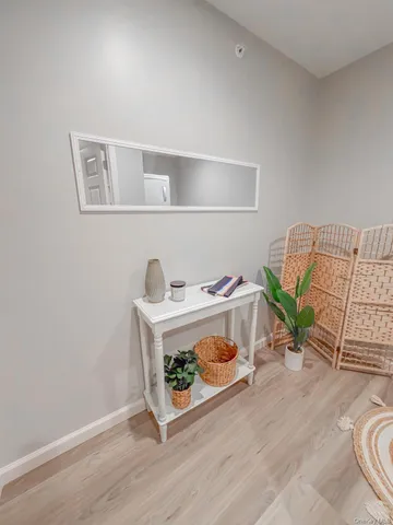 a living room with a couch and a table