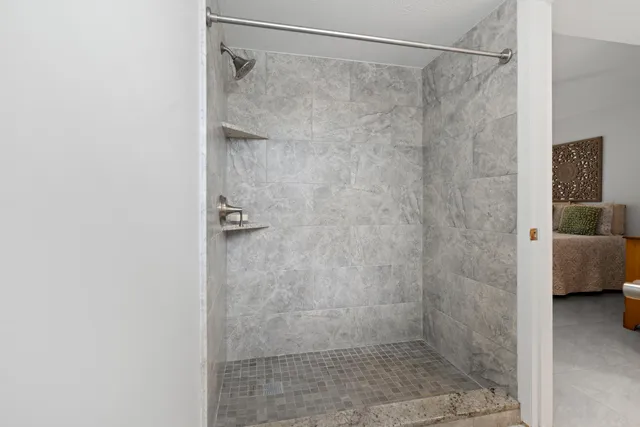 a bathroom with a shower