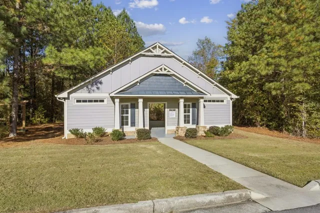 a view of outdoor space with trees in the background