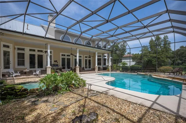 a backyard of a house with lots of green space