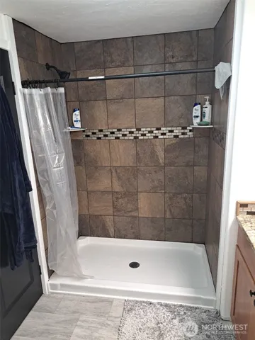 a bathroom with a shower