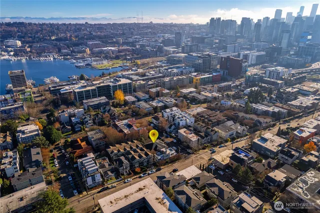 an aerial view of multiple house