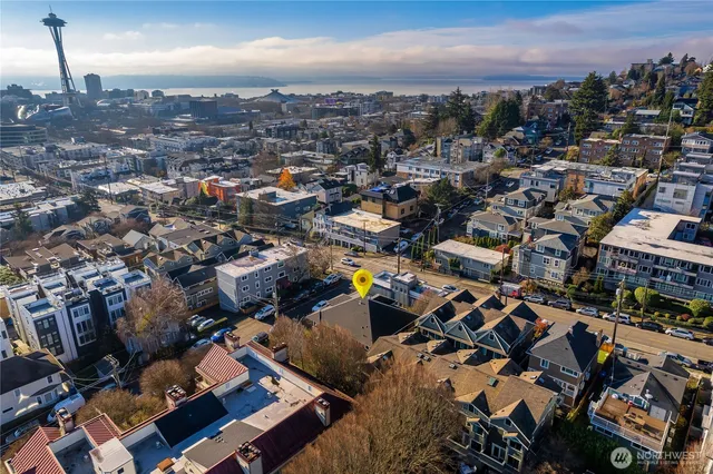an aerial view of a city with lots of residential buildings
