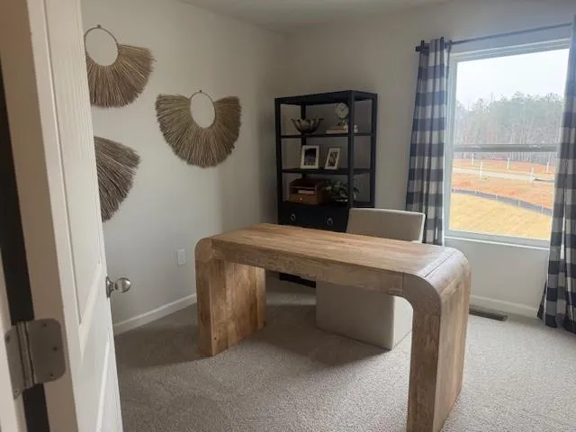 a room with cabinets and a window