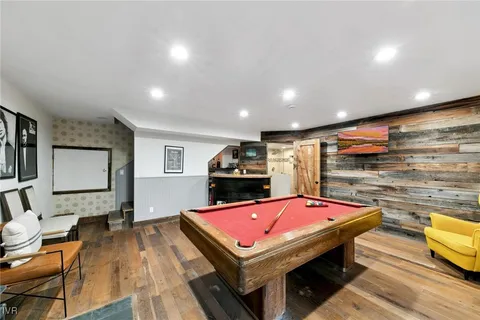a room with pool table