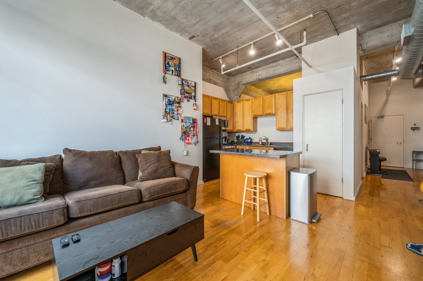 1528 South Wabash Avenue, Unit 405 Chicago, IL 60605 - Photo 5 of 10 a living room with furniture and a wooden floor