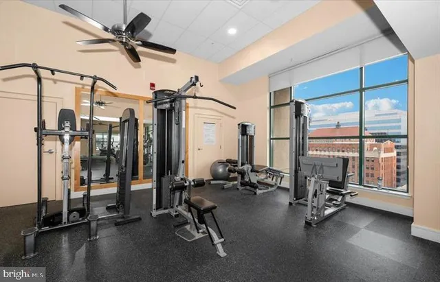 a view of dining room with furniture and wooden floor