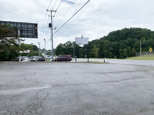 a view of road with card