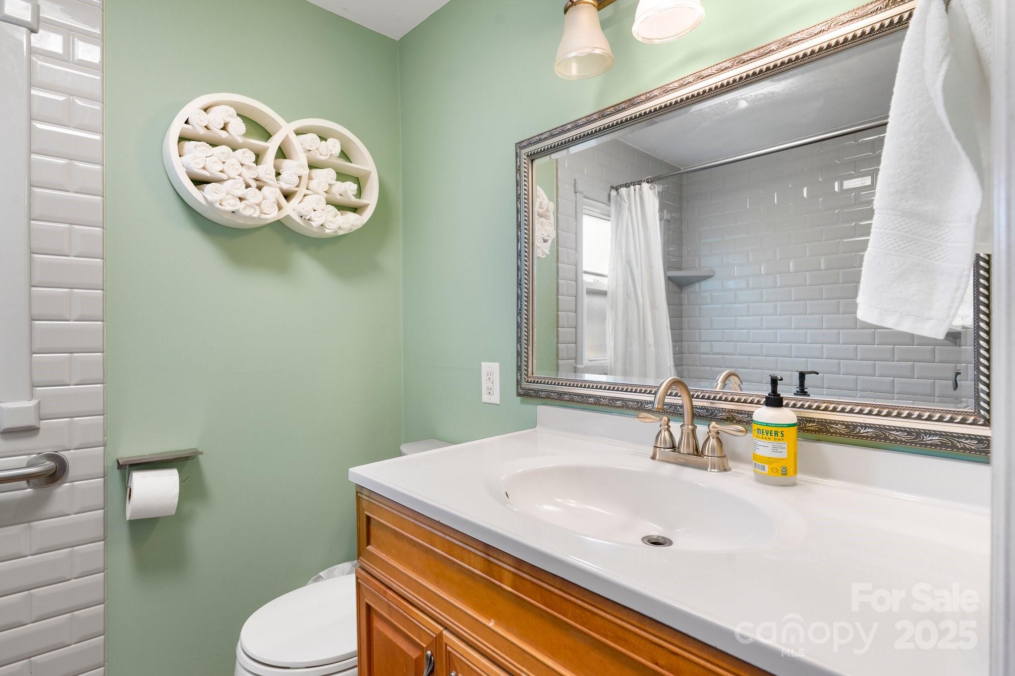 313 East Main Street Morganton, NC 28655 - Photo 24 of 48 a bathroom with a sink and a mirror