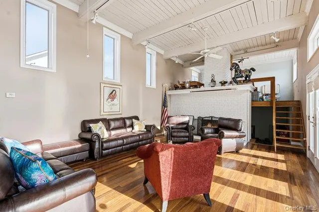 a living room with furniture