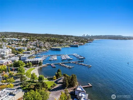 a view of a city with ocean view