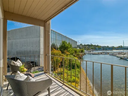 a view of balcony with couch