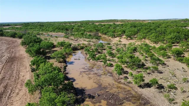 an aerial view of a houses with outdoor space and trees
