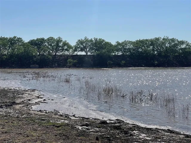 a view of a field with an ocean