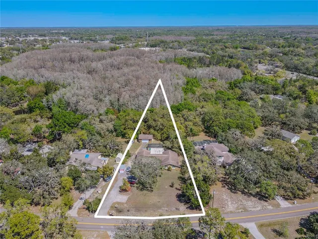 an aerial view of a house