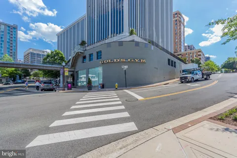 a front view of building with street