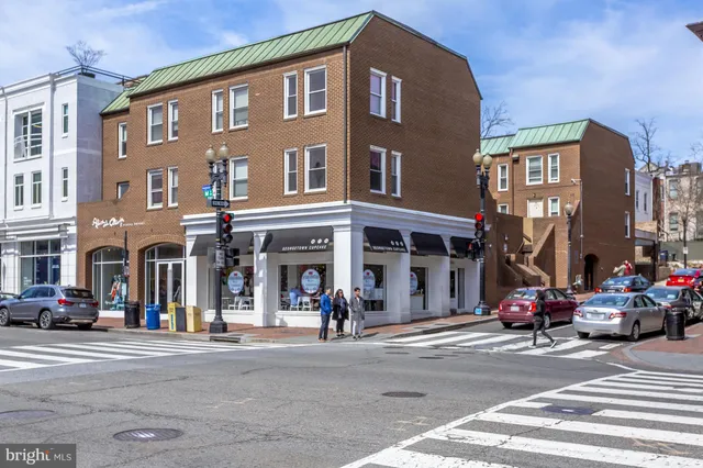 a view of a building with a street