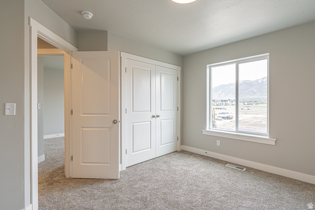 2257 South 1090 West, Unit 74 Nibley, UT 84321 - Photo 10 of 40 Bedroom featuring neutral-toned walls, gray carpet, a double-panel window, and a double-door closet