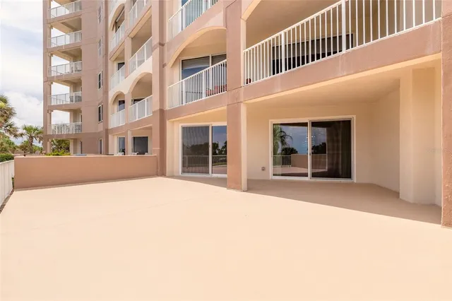 a view of a building with a street