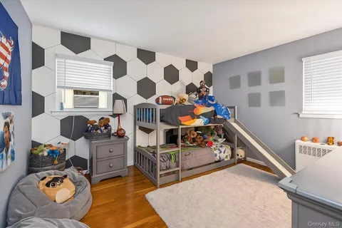 a bed room with furniture and decor