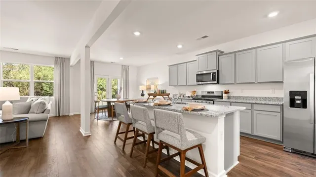 a view of a kitchen from the hallway