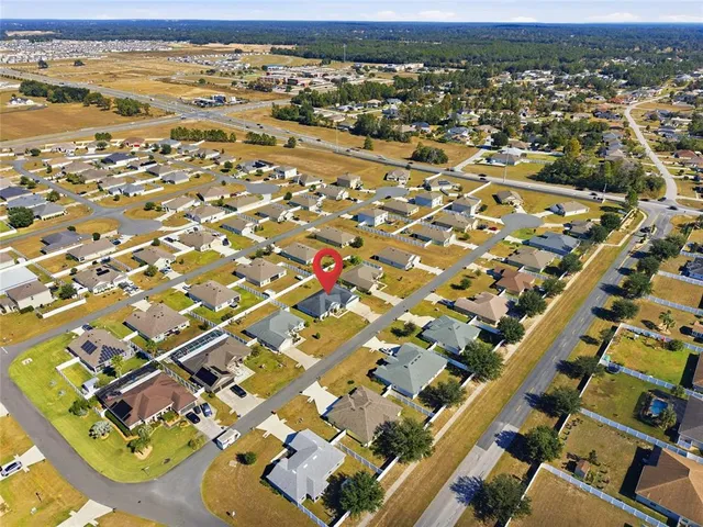 an aerial view of a building