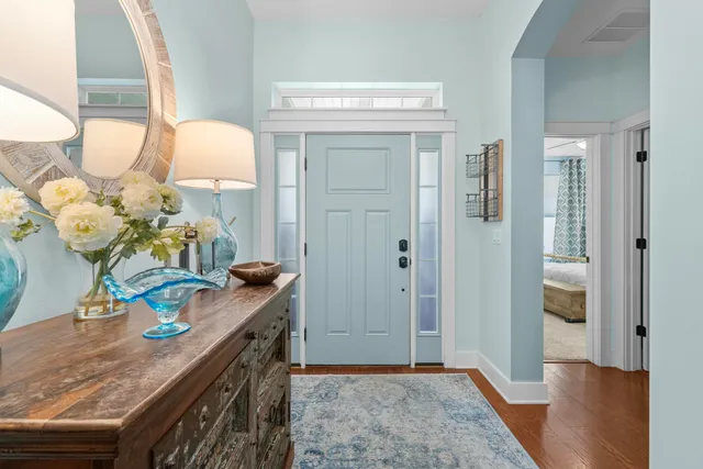 a view of living room and front door