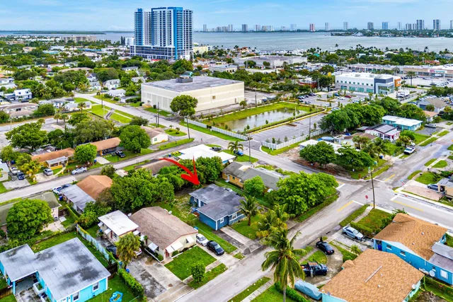 an aerial view of a city