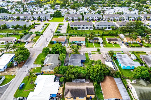 an aerial view of multiple house